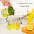 thumbnail image 2 of Crystalia Manuel Citrus Juicer with Glass Storage Jar, All Fruit Squeezer for Lemon Orange Lime Grapefruit Juice, Handheld Juice Press Extractor with Handle, Pour Spout and Glass Storage, Green, 2 of 7