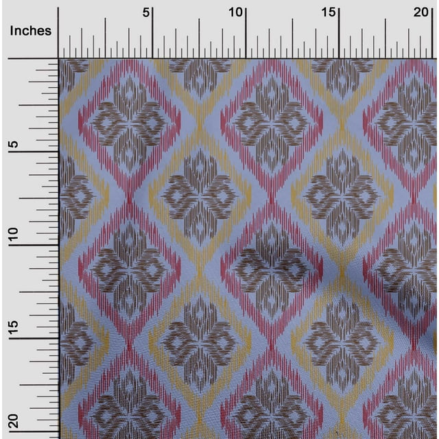 oneOone Tissu Popeline de Coton Argyle Ikat Imprimé 1 Yard 42 Pouces de Large