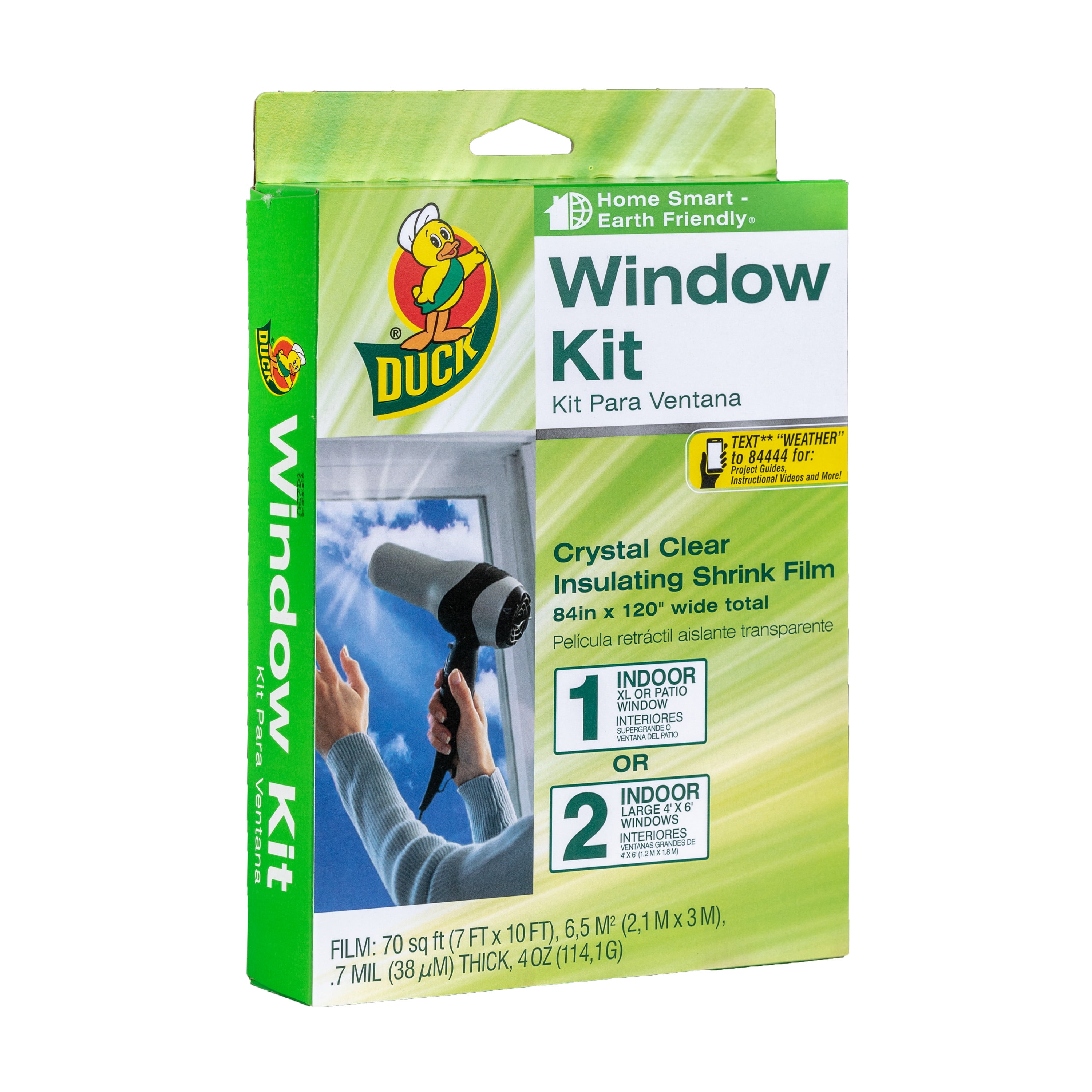 NIB-DUCK WINDOW INSULATING KIT-In Box is 5-3x5 Windows Shrink Film Indoor-62x210 
