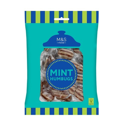 M&S Mint Humbugs 225g, British Import (Pack of 3)