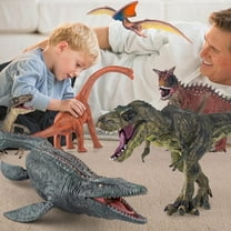 6 Piece Dinosaur Toys for Toddlers Kids,Realistic-Looking Realistic Dino Figures Set,T-Rex Carnotaurus,Blue Velociraptor, Mosasaurus Toy,Brithday Gifts.
