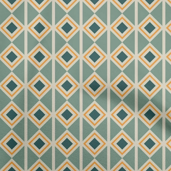 oneOone Rayon Light Blue Fabric Geometric Sewing Material Print Fabric By The Yard 56 Inch Wide