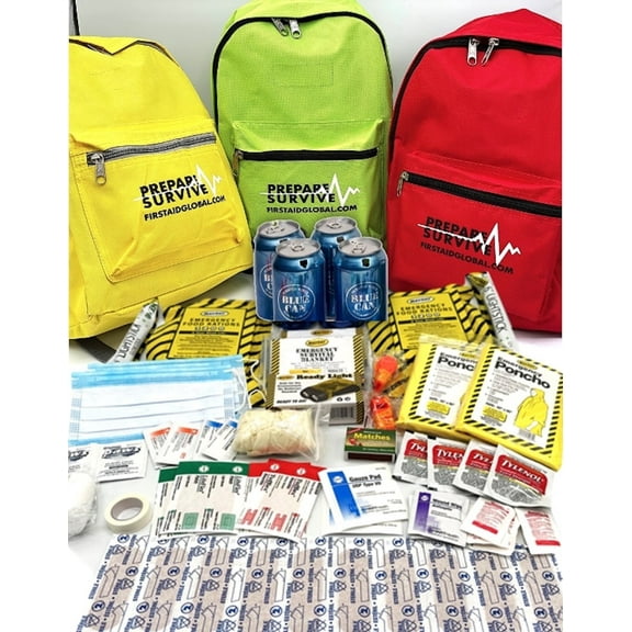 Prepare Survive 3 Days, 2 People, Go-Bag, Emergency Starter Kit, 52 Pieces