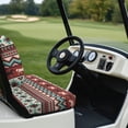 thumbnail image 3 of Garronmavis Aztec Red Style Golf Cart Seat Covers Set Easy to Install and Clean Split Backrest Front Seat Cover Keeps Comfortable and Clean Interior Accessiores for Protection, 3 of 6