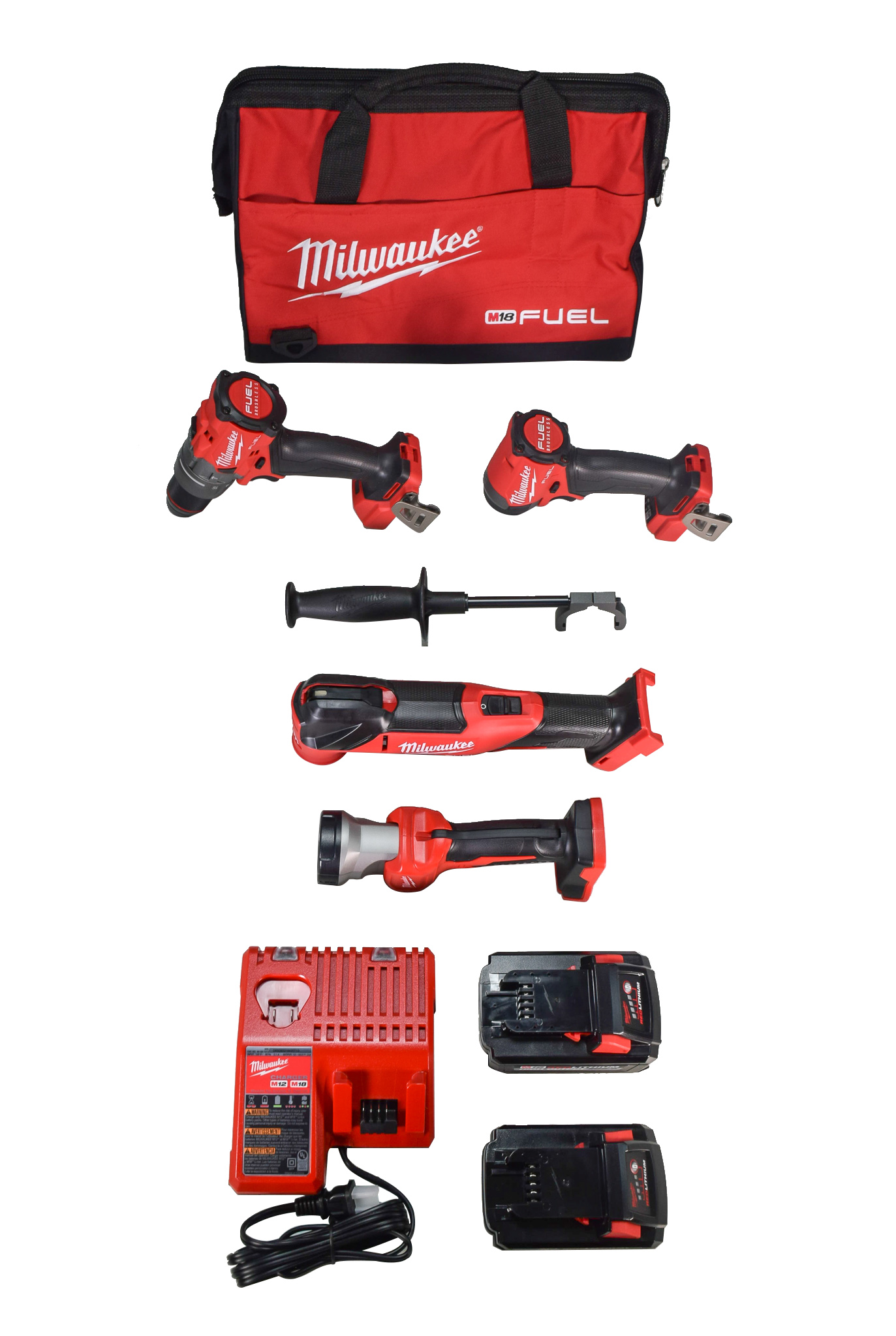 Milwaukee 3698-24MT 18V Fuel 4-Tool Cordless Combo Kit with 6.0Ah 3.0Ah  Lithium Ion Batteries