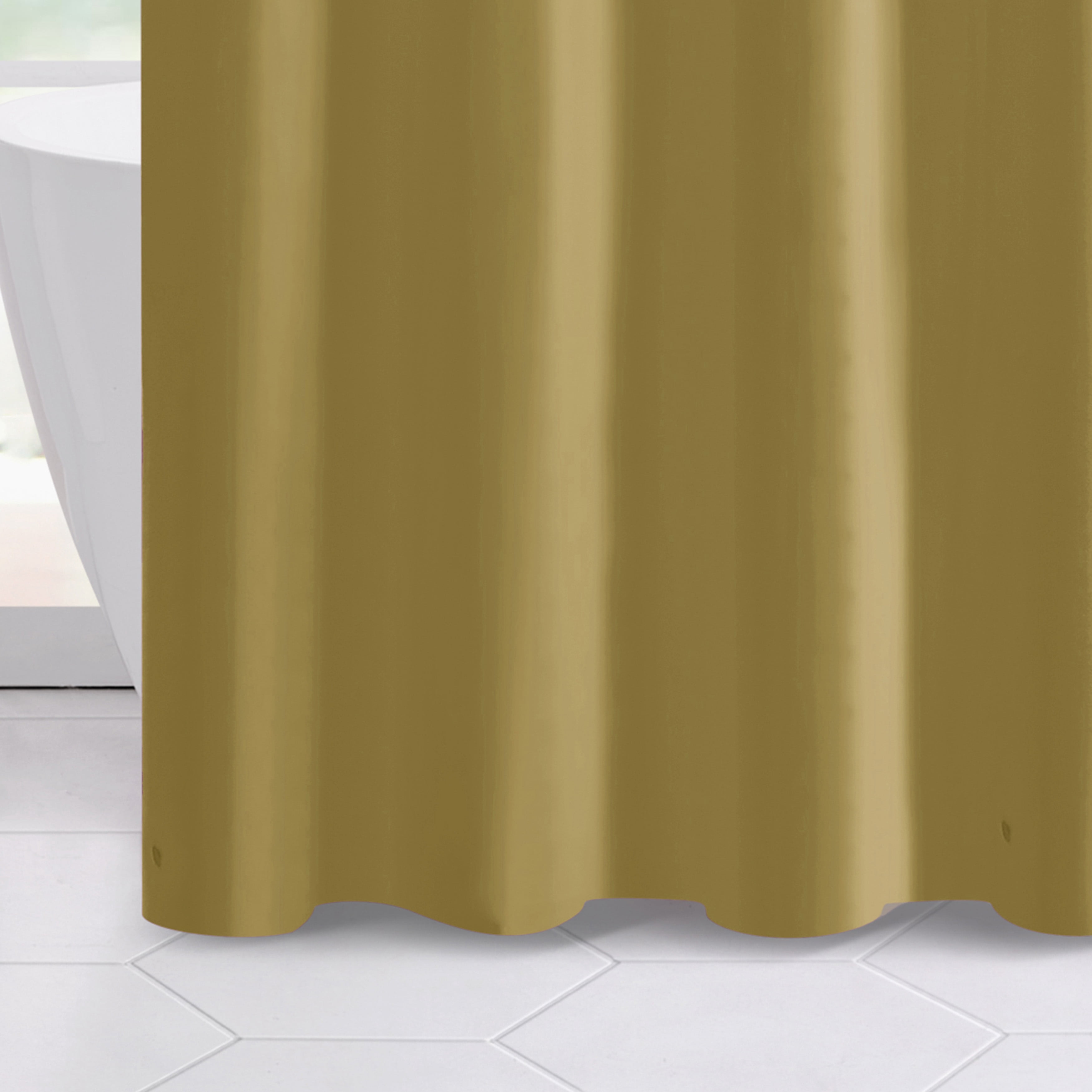 VCNY Home Hotel Style Gold Heavy Duty PEVA Shower Liner, 72" x 72"