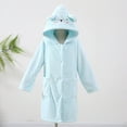 thumbnail image 1 of YUNAFFT Kids Hooded Bathrobe Long Sleeve Pockets Soft Absorbent Robe Cozy Home Loungewear, 1 of 3
