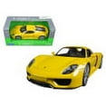 thumbnail image 2 of porsche 918 spyder yellow closed roof 1/24 diecast model car by welly, 2 of 2