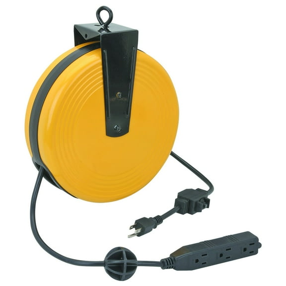 30 ft. Retractable Cord Reel with Triple Tap