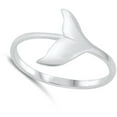 thumbnail image 4 of Sideways Whale Tail Animal Ring .925 Sterling Silver Band Jewelry Female Male Unisex Size 8, 4 of 4