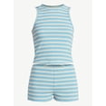 thumbnail image 5 of No Boundaries Striped Tank and Shorts Set, 2-Piece, Women's XXS-XXL, 5 of 5