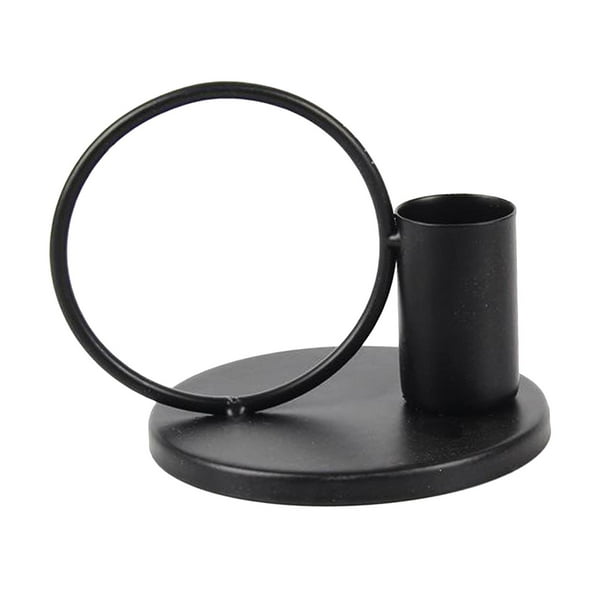 Candelabro de hierro para velas cónicas, ideal para escritorio, repisa o como adorno para bodas. Negro