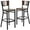 Walnut Wood Back/Walnut Wood Seat/Black Metal Frame, variant on Flash Furniture 2 Pk. HERCULES Series Black Slat Back Metal Restaurant Barstool - Walnut Wood Back & Seat