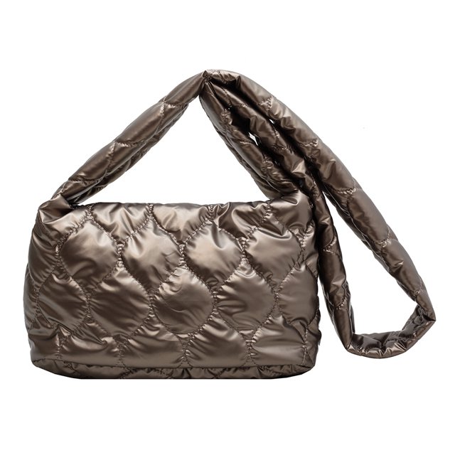 Bolsos Cruzados Acolchados Algodón Bolsos Casuales Plumón Mujer para Fiesta (Champagne)