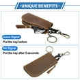 thumbnail image 6 of Unique Bargains Car Key Case Universal Leather Smart Key Fob Cover 4.72"x2.28"x0.79" Brown, 6 of 6
