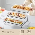thumbnail image 3 of Bandeja para servir MALACASA de porcelana de 3 niveles, serie PLAT de 14 pulgadas, 3 of 8