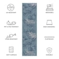 thumbnail image 5 of Safavieh Courtyard Padic Botanical Indoor/Outdoor Runner Rug, Aqua/Navy, 2'3" x 8', 5 of 9