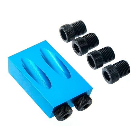 Dual Pocket Hole Jig Kit 6/8/10mm 15°Bit Angle Drive Adapter for Woodworking Angle Drilling Holes Guide Wood Tools Doweling Hole Saw & DIY Joinery Work Tool