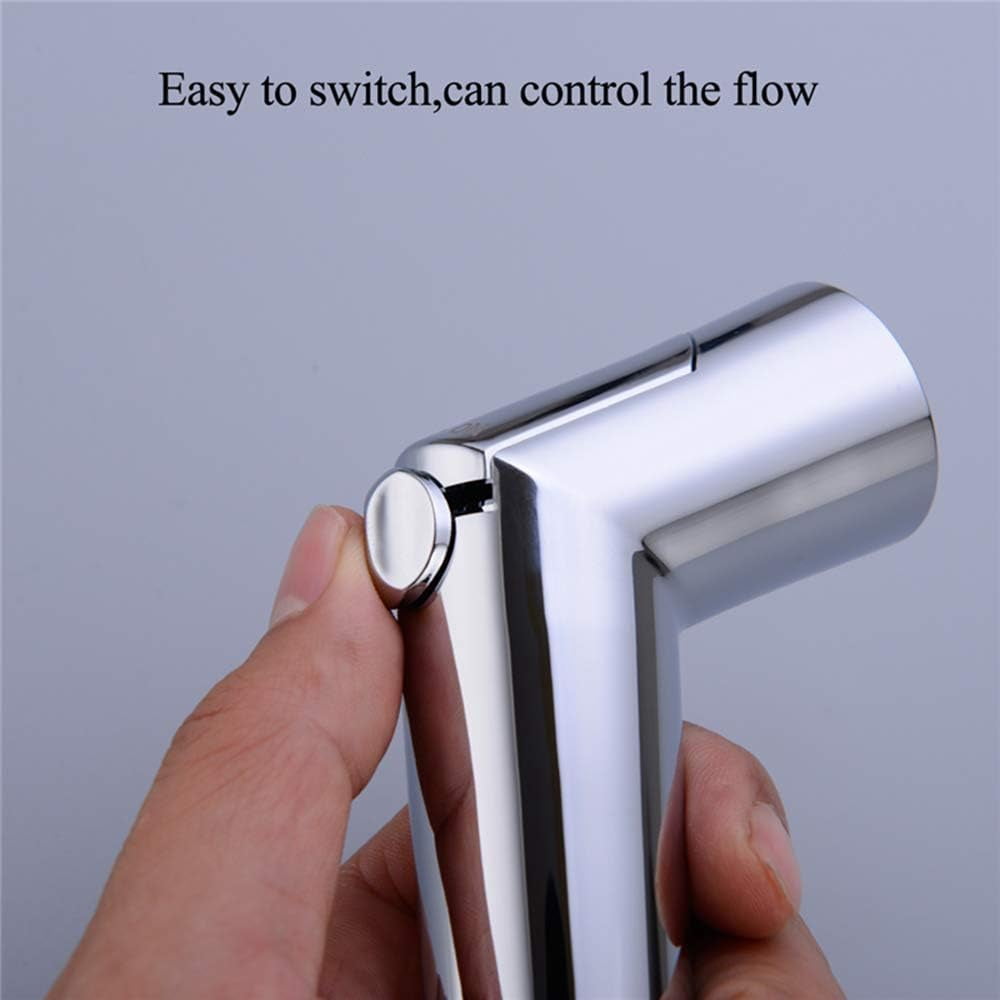 Bidet Sprayer with Cold Water Brass Portable Cloth Diaper Washer Shower Sprayer Set Wall Mounted Single Handle Bathroom Shower Bidet Tap for Personal Hygiene, Pet Bath,Brushed Nickel