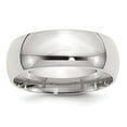 thumbnail image 3 of 925 Sterling Silver Rhodium-plated 8mm Comfort Fit Band Ring Size 8.5, 3 of 6