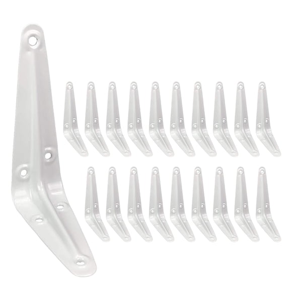 Joroamp 20 Pack Shelf Brackets 3 x 4 Inch, White Metal Heavy Duty L Adjustable Floating Shelves Bracket, Closet Pipe Decorative Shelf Angle Bracket for Wall Wood with Screws