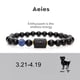 thumbnail image 1 of Pulsera elástica de cuentas negras con cuerda elástica y buena suerte para hombres y mujeres Aries, 1 of 1