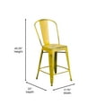 thumbnail image 5 of BizChair High Distressed Metal Indoor-Outdoor Counter Height Stool Yellow, 5 of 8