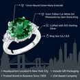 thumbnail image 2 of Gem Stone King 5.94 Cttw Green Nano Emerald and White Moissanite 3-Stone Ring for Women in 925 Sterling Silver | Round 12MM | Trillion 5MM (Size 9), 2 of 4