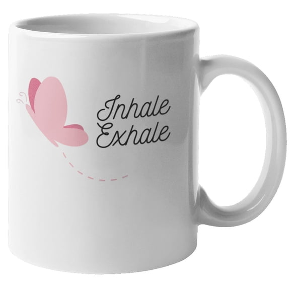Inhale Exhale, Relax Coffee & Tea Mug for Motivational Souvenir (11oz)