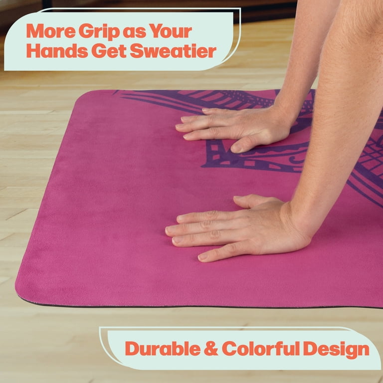 RAD Sportz Sweat Absorbent Grippy Suede Hot Yoga Mat with Strap