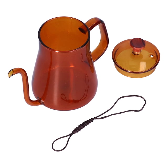 Hervidor de Agua Con Pico Largo de Gran Capacidad, Resistente al Calor, Cafetera Fácil de Limpiar para El Hogar y la Oficina, Vidrio de Borosilicato de Alta