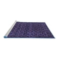 thumbnail image 2 of Ahgly Company Machine Washable Indoor Round Abstract Blue Modern Area Rugs, 3' Round, 2 of 4