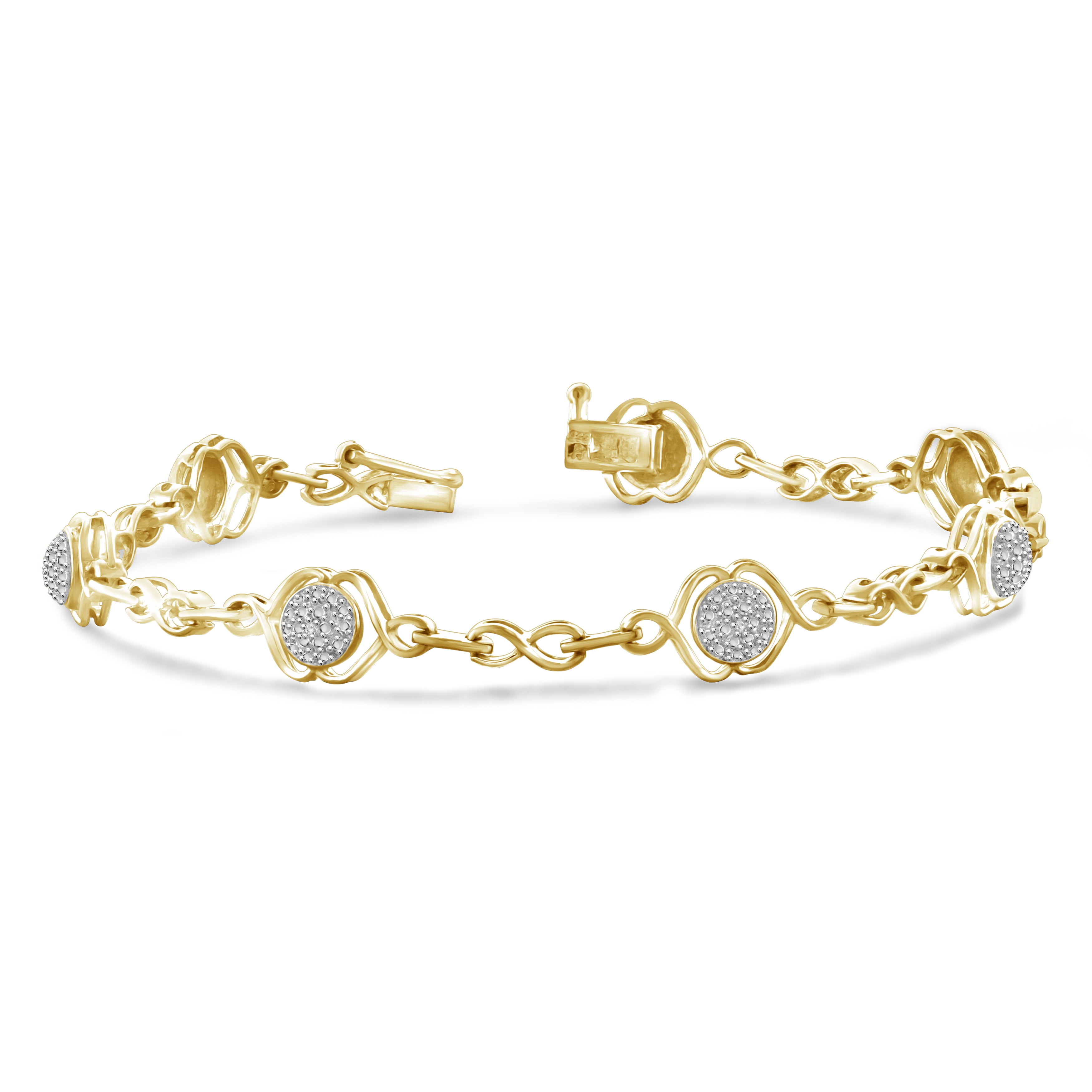 Sterling Silver Round-cut White Diamond Accent Bracelet