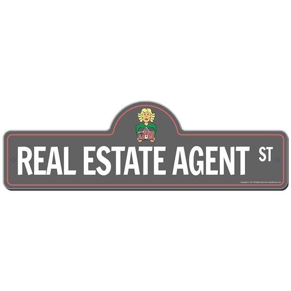 Real Estate Agent Street Sign | Indoor/Outdoor | Funny Home Decor for Garages, Living Rooms, Bedroom, Offices | SignMission personalized gift