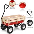 thumbnail image 3 of All Terrain Cargo Wagon Wood Railing Kids Children Garden Air Tires Outdoor Red, 3 of 8