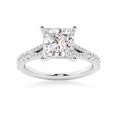 thumbnail image 5 of ESTE ORIGIN 4Ct Princess Cut Moissanite Engagement Ring Set with Split Shank & Pavé Wedding Band in 14K White Gold Bridal Set for Her US 8, 5 of 9