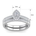 thumbnail image 5 of SuperJeweler 1/4 Carat Pave Marquise Shape Halo Diamond Bridal Set in Sterling SilverFor Women, 5 of 6