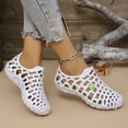 thumbnail image 4 of GERsome Womens Water Shoes Quick Drying Mesh Closed Toe Shower Swim Sandals Summer Beach Walking Comfort Clogs, White Size 7.5, 4 of 9