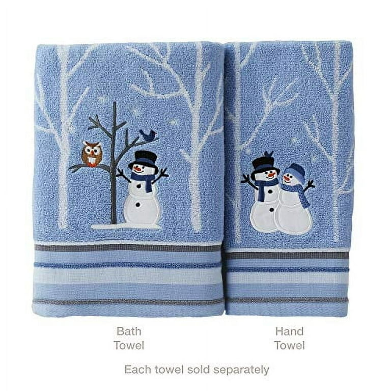 SKL Home Christmas Snowman Bath Towel Winter Friends Collection Blue 24 x 48 Walmart