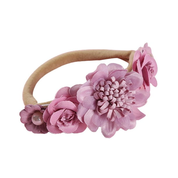 Diadema Floral Brillante A La Moda Para Bebé Recién Nacido, Diademas Elásticas De Princesa, Diadema De Diamantes Con Incrustaciones De Perlas Para El Día A Día Minnieouse BA001215-03