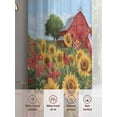 thumbnail image 6 of Independence Day Sheer Curtains 2 Panels Set U. S. Summer Sunflower Pastoral Barn Farmhouse Sheer Window Curtains Light Filtering Rod Pocket Voile Drapes for Bedroom Living Room 52"x45", 6 of 9
