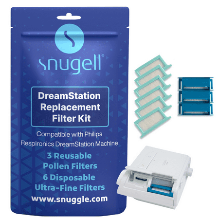 Philips Dreamstation Filters by Snugell - 9-Pack (3 Reusable + 6 Disposable) - Universal Replacement Filters for Philips Respironics Dreamstation CPAP Machine - Made in USA