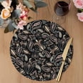 thumbnail image 3 of Boho Black Floral Round 15 Inch Placemats Set of 4, Farmhouse Botanical Vintage Paisley Flower HeatResistant Non Slip Place Mats for Dining Table, Wipeable Braided Kitchen Table Mats for Housewarming, 3 of 9
