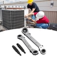 thumbnail image 3 of Llave de Trinquete, Llave de Trinquete Para Refrigerador, Acero Resistente inoxidable A la Corrosió con Convertidor de Tornillo para Acondicionado, 3 of 7