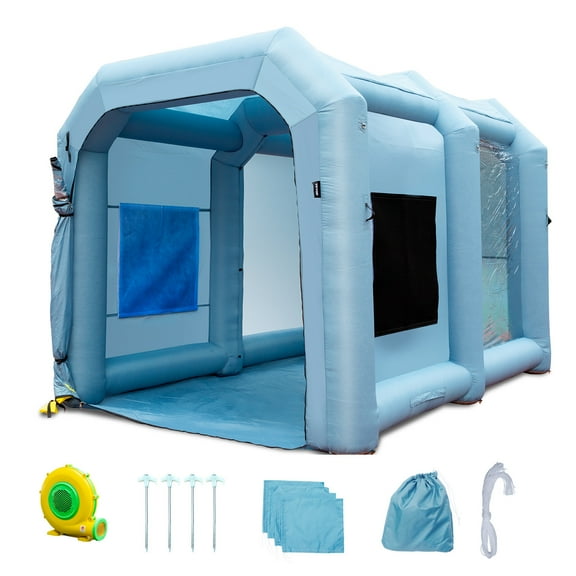BENTISM Inflatable Paint Booth 13x10x9ft Inflatable Spray Booth Car Paint Tent with 950W Filter System Blower