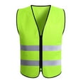 thumbnail image 3 of UVEASISHA Mens Work Safety Vest High Visibility Reflective Vest Full Zip V Neck Sleeveless Jackets Lightweight Quick Dry Mesh Waistcoat Green Free Size, 3 of 7