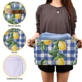 thumbnail image 3 of Yayeee Canvas Storage Basket with Handles for Shelves Fabric Bins Closet Organizer, Blue Plaid Lemon, 3 of 8