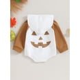 thumbnail image 4 of Bagilaanoe Newborn Baby Girl Halloween Romper Sweatshirt Long Sleeve Bodysuits Pumpkin Print Pullover 3M 6M 12M 18M Infant Casual Tee Tops, 4 of 8