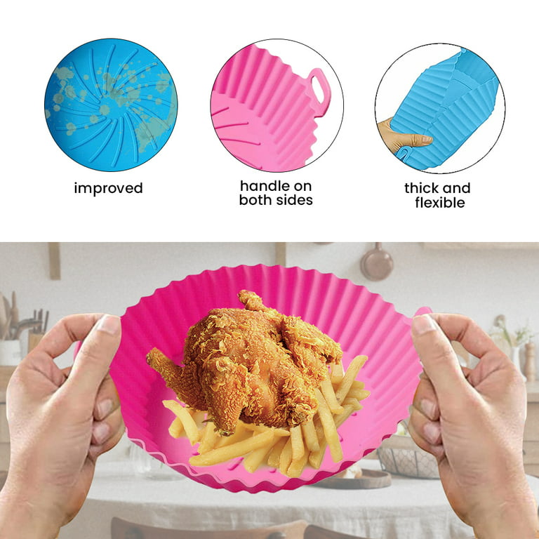 Air Fryer Silicone Pot,3 Pack Air Fryer Silicone Liners Fits 3QT - 5QT Air  Fryer