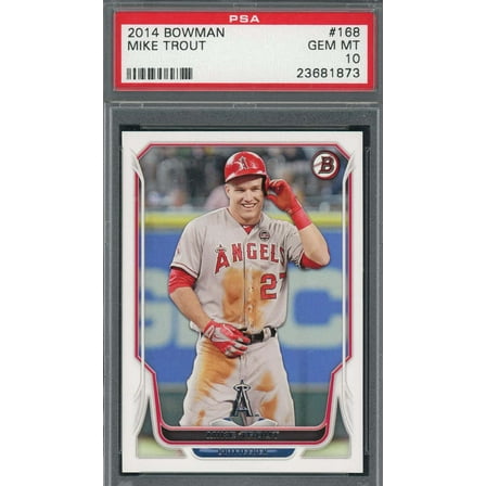 Mike Trout 2014 Bowman Baseball Card #168 Graded PSA 10